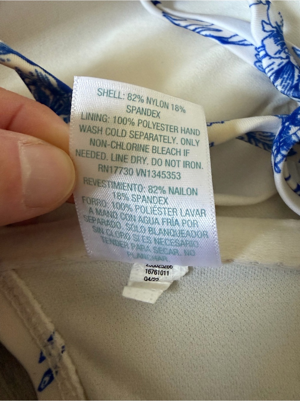 Kona Sol White One-Piece Swimsuit with Blue Floral Print - Picture 7 of 7